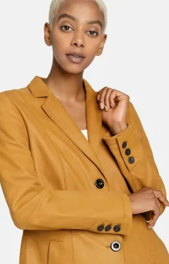 Leather Jackets<WERNER CHRIST Nathalia: Long Blazer With Drawstring At The Cognac