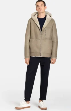 Lambskin Jackets<WERNER CHRIST Orlando: Reversible Jacket With Hood Teddy