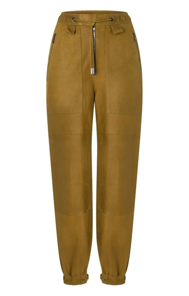 Accessoires<WERNER CHRIST Padma P: Light Parachute Leatherpants Ocker