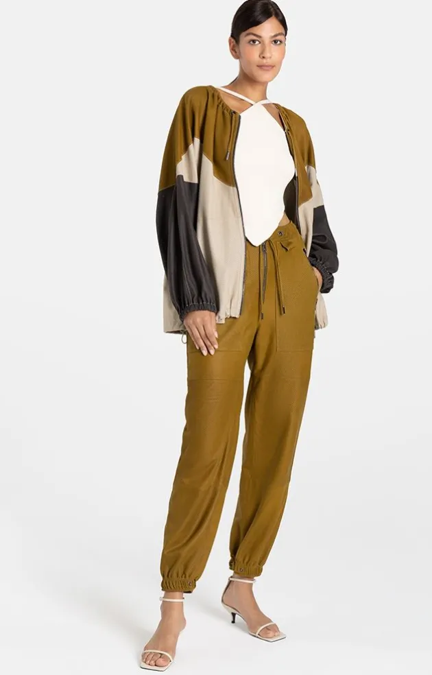 Accessoires<WERNER CHRIST Padma P: Light Parachute Leatherpants Ocker