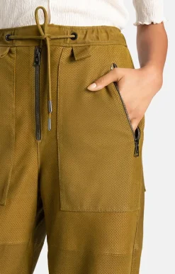 Accessoires<WERNER CHRIST Padma P: Light Parachute Leatherpants Ocker