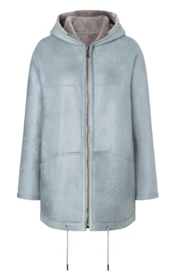 Lambskin Jackets<WERNER CHRIST Patrizia: Sporty Reversible Hooded Jacket French Gray