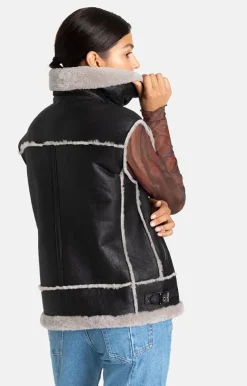 Lambskin Jackets<WERNER CHRIST Paulina: Waistcoat In Biker Look Anthracite