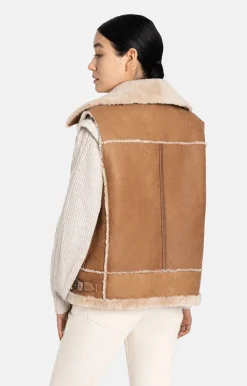 Lambskin Jackets<WERNER CHRIST Paulina: Waistcoat In Biker Look Teddy