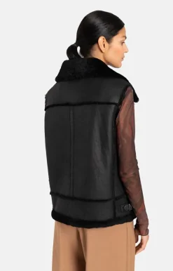 Lambskin Jackets<WERNER CHRIST Paulina: Waistcoat In Biker Look Black