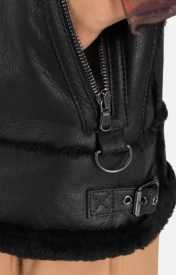 Lambskin Jackets<WERNER CHRIST Paulina: Waistcoat In Biker Look Black