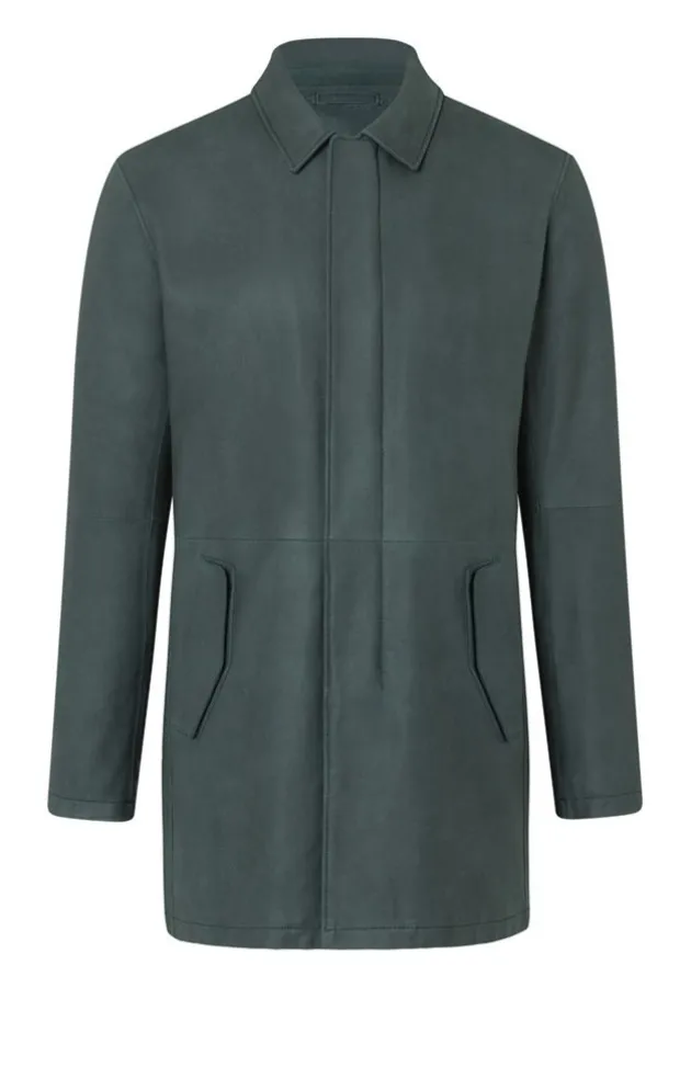 Leather Jackets<WERNER CHRIST Pedro: Short Coat In A Straight Design Ivy Green