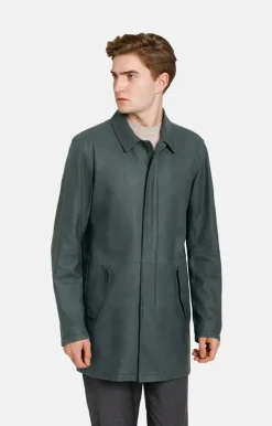 Leather Jackets<WERNER CHRIST Pedro: Short Coat In A Straight Design Ivy Green
