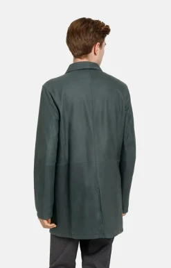 Leather Jackets<WERNER CHRIST Pedro: Short Coat In A Straight Design Ivy Green