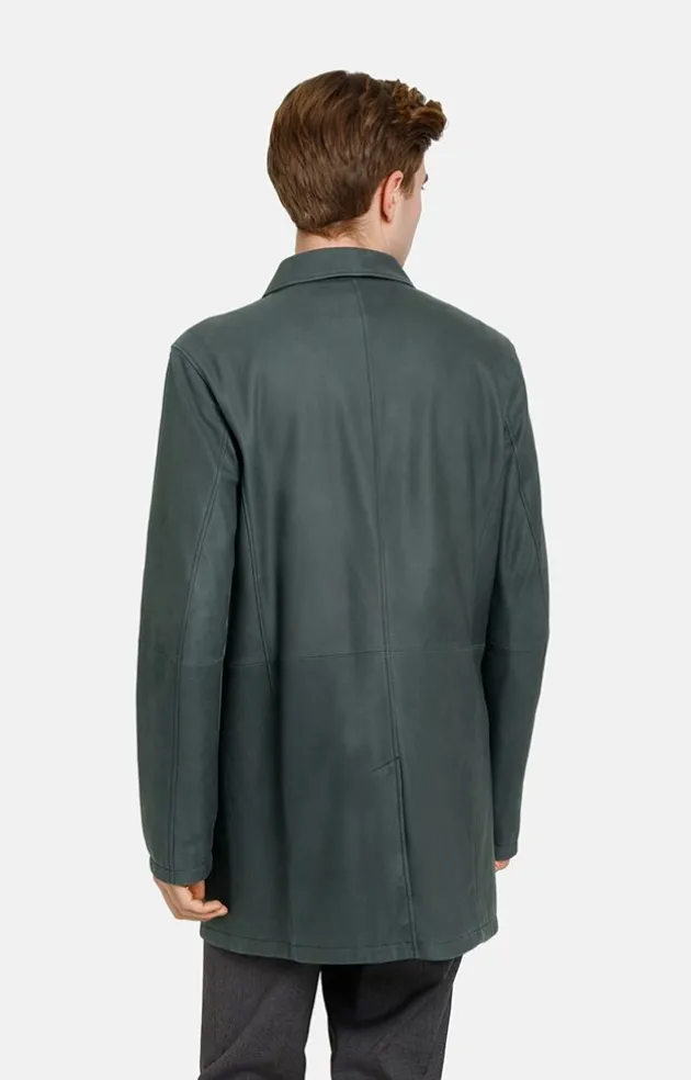 Leather Jackets<WERNER CHRIST Pedro: Short Coat In A Straight Design Ivy Green