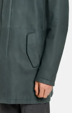 Leather Jackets<WERNER CHRIST Pedro: Short Coat In A Straight Design Ivy Green