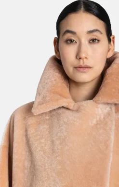 Lambskin Jackets<WERNER CHRIST Penelope: Lambskin Coat With Oversized Fit Burnt Orange