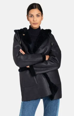 Lambskin Jackets<WERNER CHRIST Phoebe: Casual And Ultralight Hooded Jacket Navy