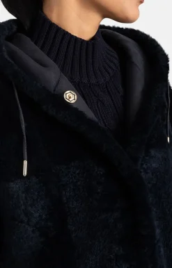 Lambskin Jackets<WERNER CHRIST Phoebe: Casual And Ultralight Hooded Jacket Navy