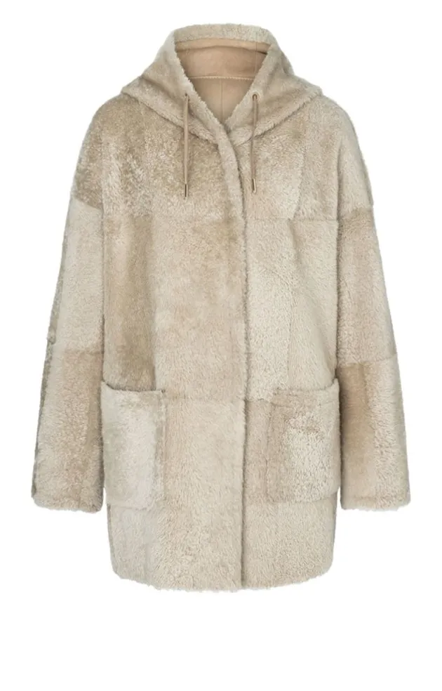 Lambskin Jackets<WERNER CHRIST Phoebe: Light Hooded Jacket In A Sand Tone Beige