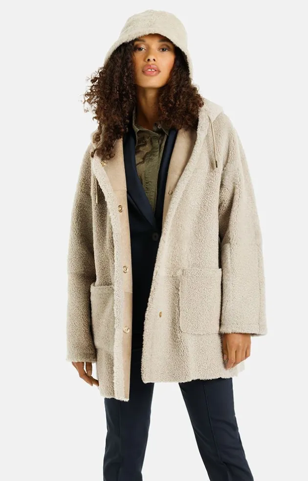 Lambskin Jackets<WERNER CHRIST Phoebe: Light Hooded Jacket In A Sand Tone Beige