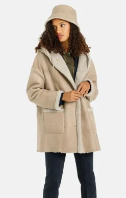 Lambskin Jackets<WERNER CHRIST Phoebe: Light Hooded Jacket In A Sand Tone Beige
