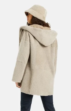 Lambskin Jackets<WERNER CHRIST Phoebe: Light Hooded Jacket In A Sand Tone Beige