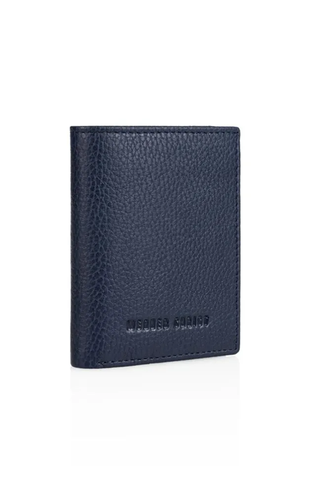 Accessoires<WERNER CHRIST Purse Herren: Wallet Crafted In Calfskin Navy