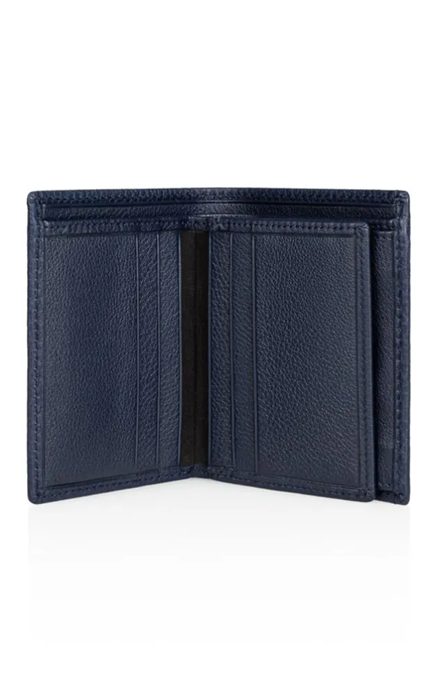 Accessoires<WERNER CHRIST Purse Herren: Wallet Crafted In Calfskin Navy