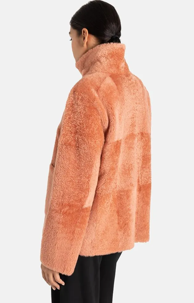 Lambskin Jackets<WERNER CHRIST Rahel: Light A-Line Reversible Jacket Dusty Rose