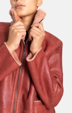 Lambskin Jackets<WERNER CHRIST Rahel: Light A-Line Reversible Jacket Dusty Rose