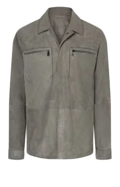 Leather Jackets<WERNER CHRIST Sandro: Field Jacket With Accentuated Breast Asphalt