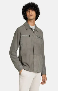 Leather Jackets<WERNER CHRIST Sandro: Field Jacket With Accentuated Breast Asphalt