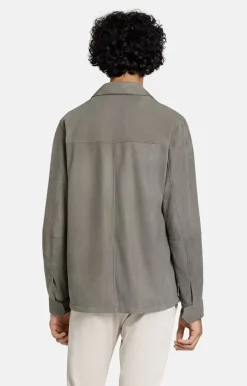 Leather Jackets<WERNER CHRIST Sandro: Field Jacket With Accentuated Breast Asphalt