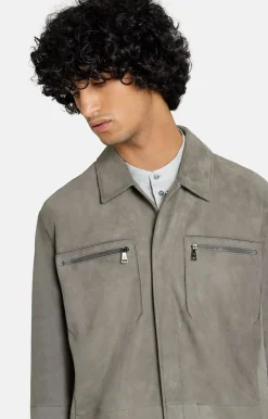 Leather Jackets<WERNER CHRIST Sandro: Field Jacket With Accentuated Breast Asphalt