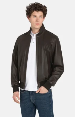 Leather Jackets<WERNER CHRIST Stan Cw: All-Season Blouson In Lamb Nappa Chocolate