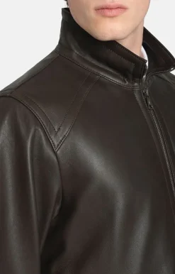 Leather Jackets<WERNER CHRIST Stan Cw: All-Season Blouson In Lamb Nappa Chocolate
