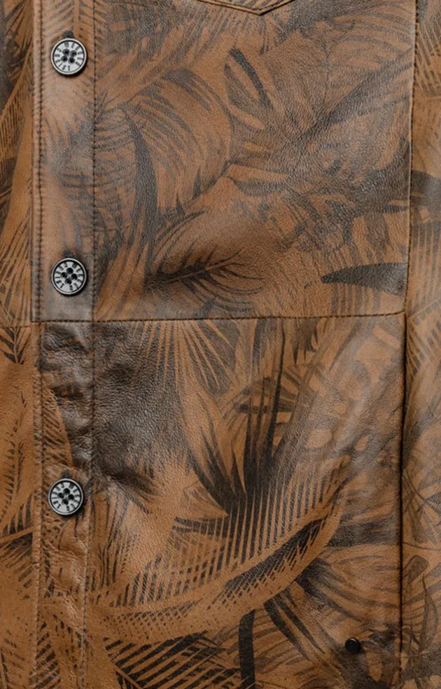 Leather Jackets<WERNER CHRIST Stuart: Overshirt In Napped Goatskin Suede Cognac