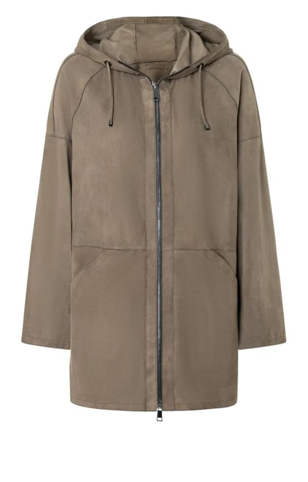 Leather Jackets<WERNER CHRIST Susi: Sporty Parka With Hood Mud Brown
