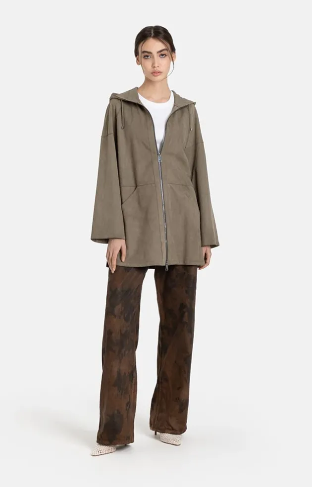 Leather Jackets<WERNER CHRIST Susi: Sporty Parka With Hood Mud Brown