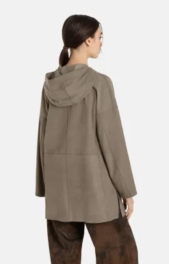 Leather Jackets<WERNER CHRIST Susi: Sporty Parka With Hood Mud Brown