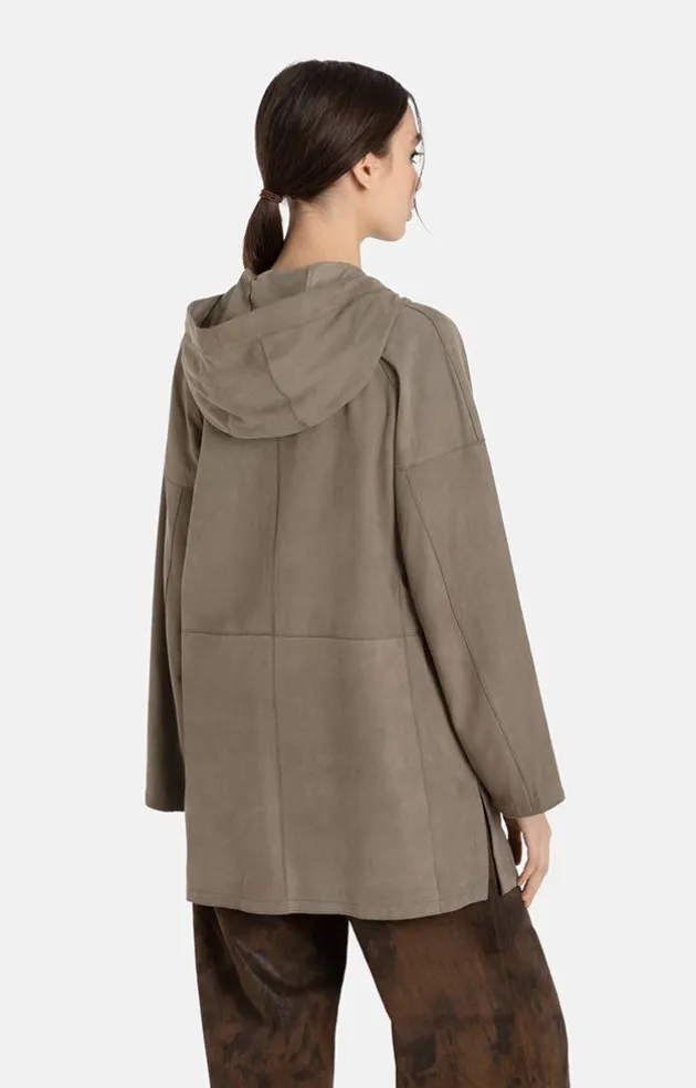 Leather Jackets<WERNER CHRIST Susi: Sporty Parka With Hood Mud Brown