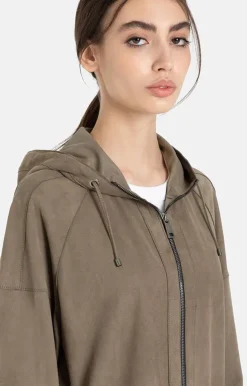 Leather Jackets<WERNER CHRIST Susi: Sporty Parka With Hood Mud Brown