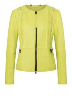 Leather Jackets<WERNER CHRIST Talea C: Jacket With Detachable Collar Fresh Lime