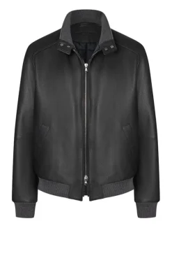 Leather Jackets<WERNER CHRIST Talib: Classic Nappa Blouson With Knitwear Black