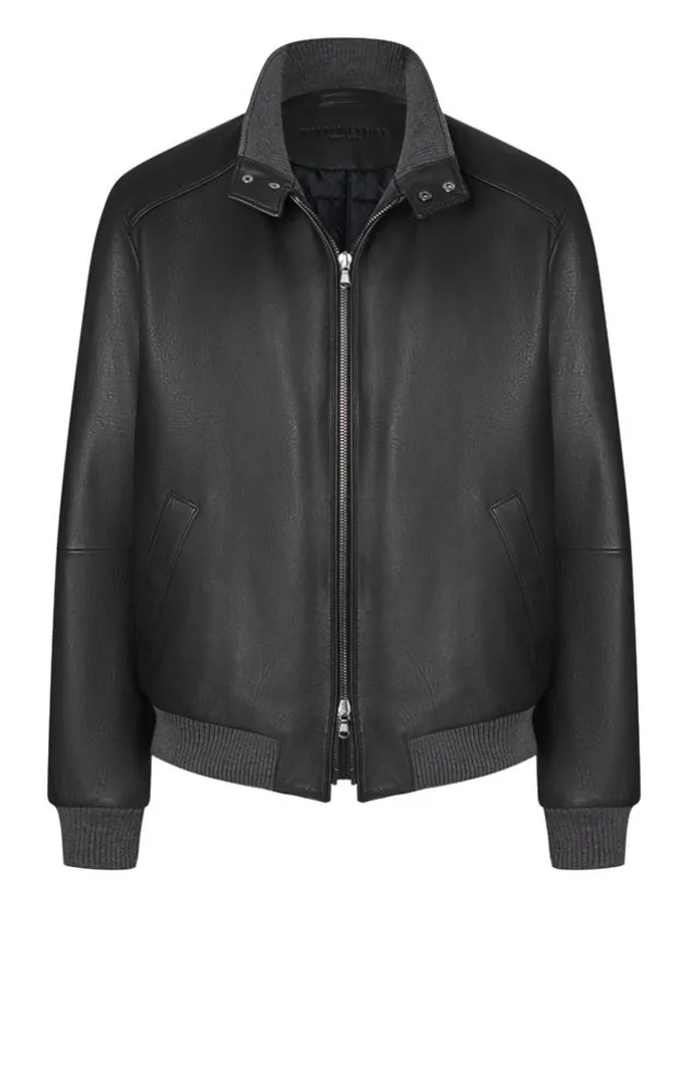 Leather Jackets<WERNER CHRIST Talib: Classic Nappa Blouson With Knitwear Black