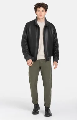 Leather Jackets<WERNER CHRIST Talib: Classic Nappa Blouson With Knitwear Black