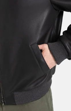 Leather Jackets<WERNER CHRIST Talib: Classic Nappa Blouson With Knitwear Black