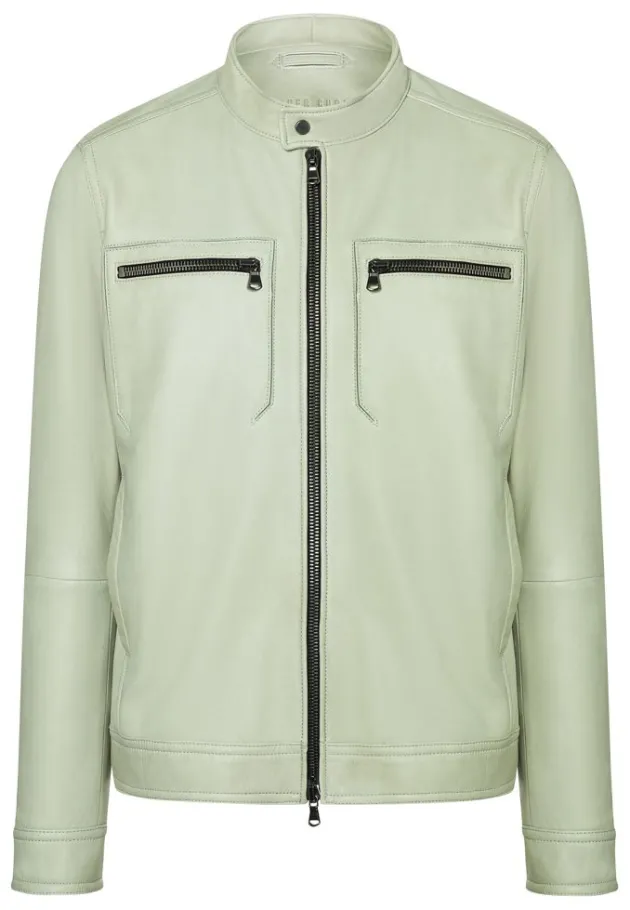 Leather Jackets<WERNER CHRIST Taylor: Grained Nappa Jacket For Purists Salbei