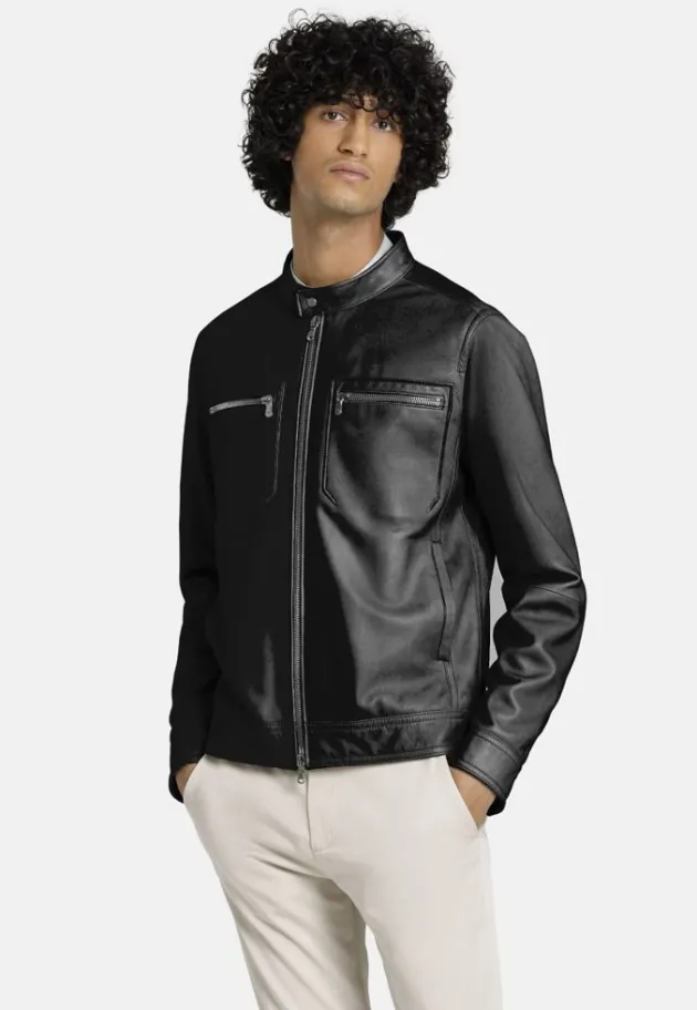 Leather Jackets<WERNER CHRIST Taylor: Grained Nappa Jacket For Purists Black
