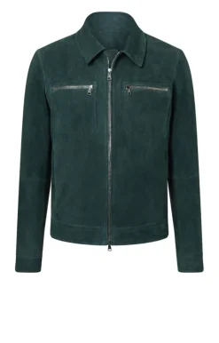 Leather Jackets<WERNER CHRIST Ted: Shorter Jacket With Turn-Down Collar Ivy Green