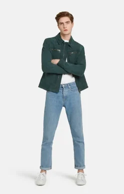 Leather Jackets<WERNER CHRIST Ted: Shorter Jacket With Turn-Down Collar Ivy Green