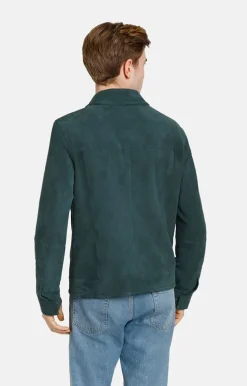 Leather Jackets<WERNER CHRIST Ted: Shorter Jacket With Turn-Down Collar Ivy Green