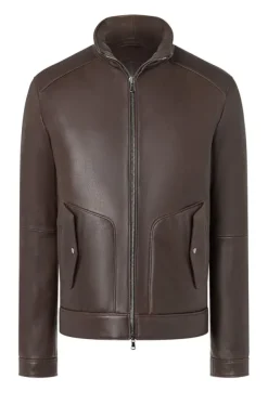 Leather Jackets<WERNER CHRIST Thorben: Padded Blouson In A Bomber Style Chocolate