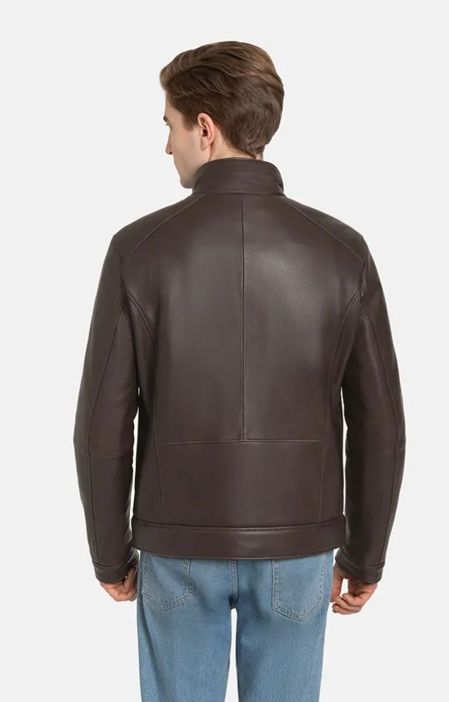 Leather Jackets<WERNER CHRIST Thorben: Padded Blouson In A Bomber Style Chocolate